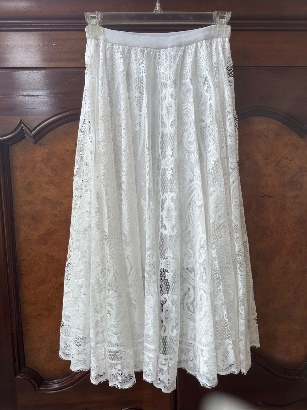 Miss Sparkling White Lace Maxi Skirt - Picture 9 of 13